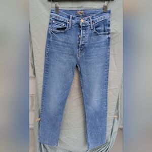 Mother Tomcat Ankle Fray Size 26 Medium Blue Wash